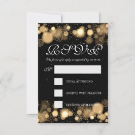 Elegante Winter Wedding UAWG Gold Lights RSVP Karte