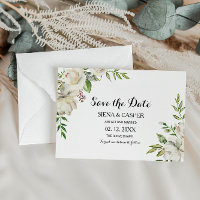 Elegante Winter White Peony Wedding retten das Dat