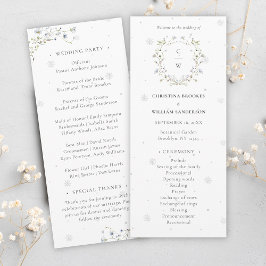 Elegante Winter-Wildblumen Hochzeit Programm
