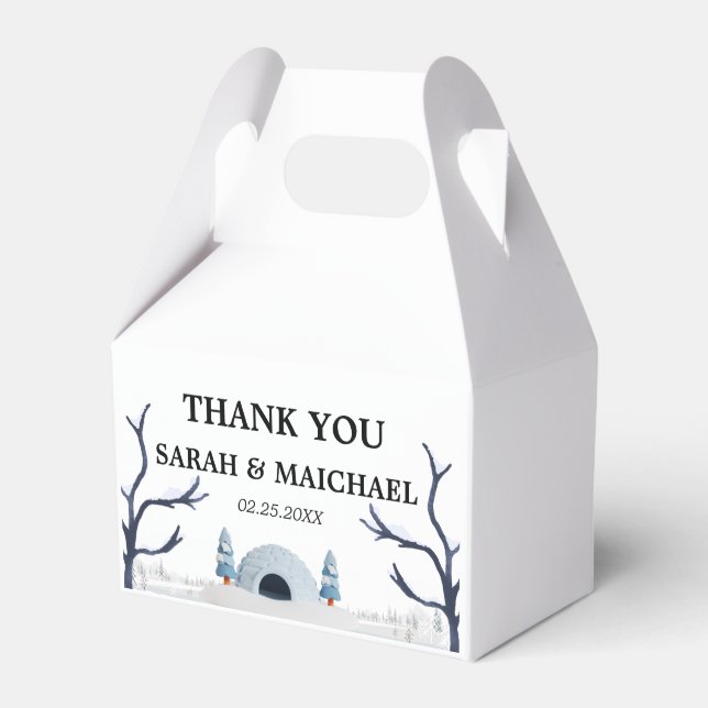 Elegante Winter Wonderland Schneeflocken Geschenkschachtel (Vorderseite)