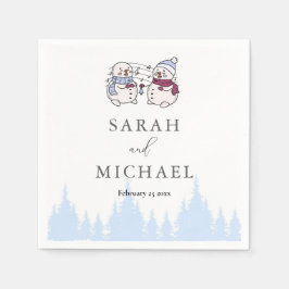 Elegante Winter Wonderland Schneeflocken Serviette