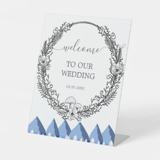 Elegante Winter Wonderland Schneeflocken Sockelschild