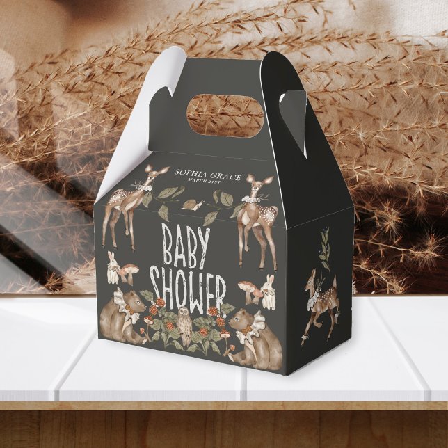 Elegante Winter Woodland Forest Baby Dusche Geschenkschachtel (Von Creator hochgeladen)