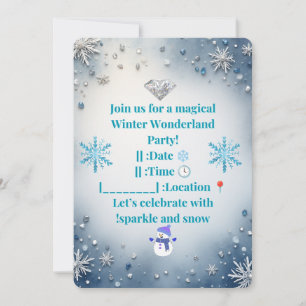 ✨ Elegante Winter-Wunderland-Party-Einladung ❄️ Einladung