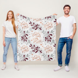 Elegante Winterabende Warme Herzen Personalisiert Fleecedecke