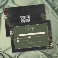 Elegante Winterbeeren & Kiefer Schwarze Hochzeit Q