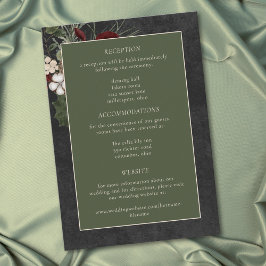 Elegante Winterbeeren und schwarze Tannen-Hochzeit Begleitkarte