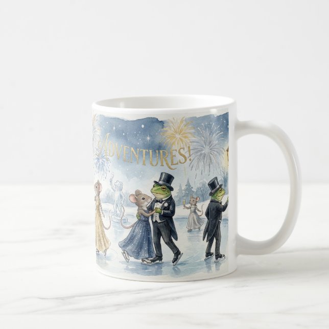 „Elegante Winterfeier – Champagner-Tost Holi Kaffeetasse (Rechts)