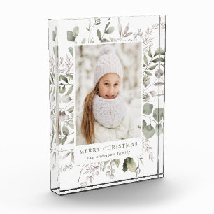 Elegante Winterfolien und Snowberries Fotoblock