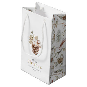 Elegante Wintergeschenktasche mit Pinecones Kleine Geschenktüte