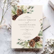 Elegante Wintergrüne Botanische Hochzeit