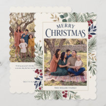 Elegante Wintergrüne Frohe Weihnachten
