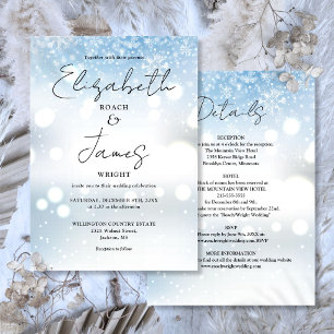 Elegante Winterhochzeit - Alles in Einem Einladung