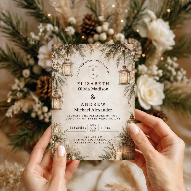 Elegante Winterhochzeit Einladung (Von Creator hochgeladen)