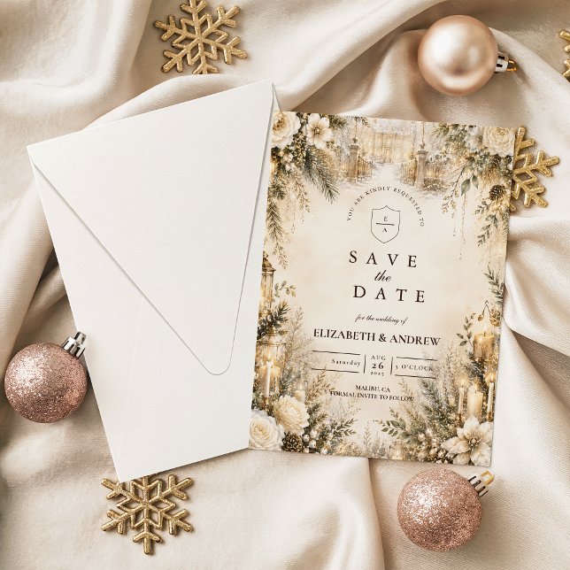 Elegante Winterhochzeit Save The Date (Von Creator hochgeladen)