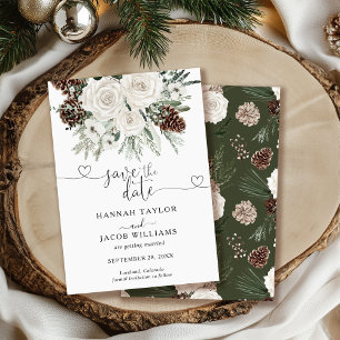 Elegante Winterhochzeit Save The Date