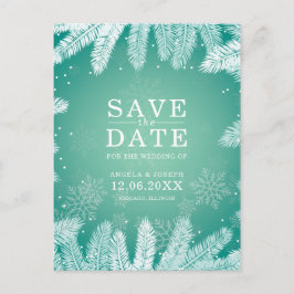 Elegante Winterhochzeit Save the Date Ankündigungspostkarte