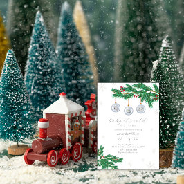 Elegante Winterkleidung Ornamente Baby Shower Einladung