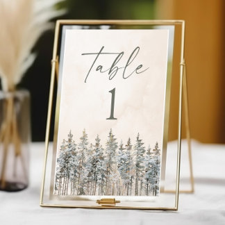 Elegante Winterlandschaft mit schneebedeckten Kief Tischnummer