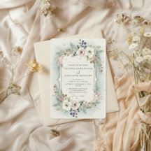 Elegante winterliche Blumenhochzeitseinladung