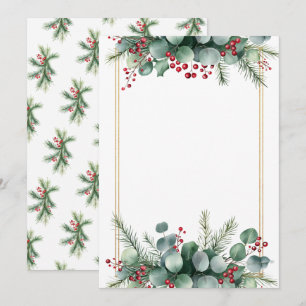 Elegante winterliche botanische Hochzeitseinladung Einladung