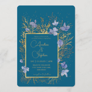 Elegante winterliche Hochzeit mit Laub Einladung