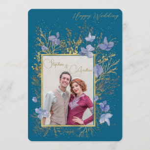 Elegante winterliche Hochzeit mit Laub Einladung