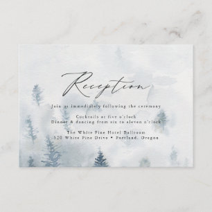 Elegante Winterwald Hochzeitsempfehlung Begleitkarte