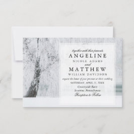 Elegante Winterwonderland Schneeflocken Hochzeit Einladung