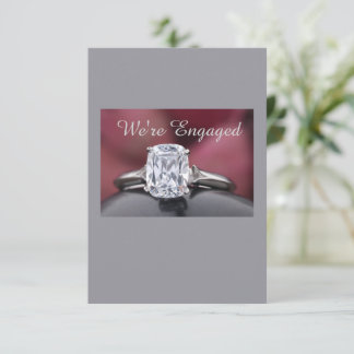Elegante „Wir sind verlobt“ Diamantring-Party Dankeskarte