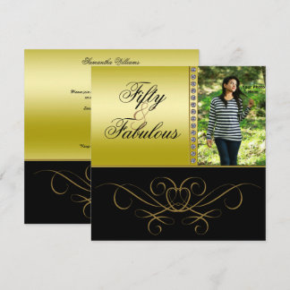 Elegante Wirbel & Diamond Fabulous 50 Foto Frauen Einladung