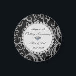 Elegante Wirbel Diamonds 10. Hochzeitstag Magnet<br><div class="desc">Elegante silberne Wirbel 10. Hochzeitstag Schmuck.</div>