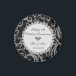 Elegante Wirbel Diamonds 10. Hochzeitstag Magnet<br><div class="desc">Elegante silberne Wirbel 10. Hochzeitstag Schmuck.</div>