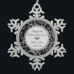 Elegante Wirbel Diamonds 10. Hochzeitstag Schneeflocken Zinn-Ornament<br><div class="desc">Elegante silberne Wirbel 10. Hochzeitstag Schmuck.</div>