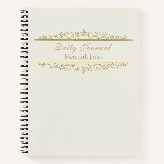 Elegante Wirbel Frame Daily Journal/ Notizbuch (Vorderseite)