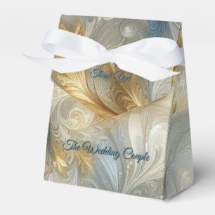 Elegante Wirbel in Gold, Silber, Blau, Gelb Geschenkschachtel