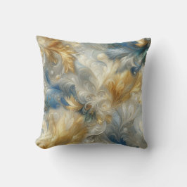 Elegante Wirbel in Gold, Silber, Blau, Gelb Kissen