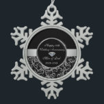 Elegante Wirbel Silver 10. Hochzeitstag Schneeflocken Zinn-Ornament<br><div class="desc">Elegante silberne Wirbel 10. Hochzeitstag Schmuck.</div>