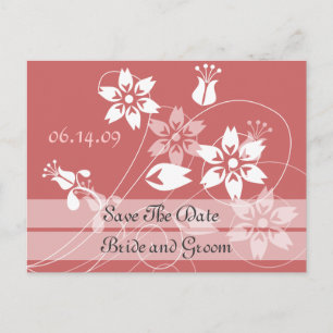 Elegante Wirbel und Blume Save the Date Postkarten