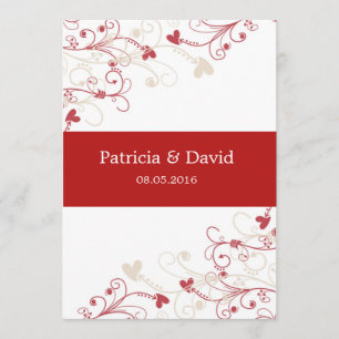 Elegante, wirl Hochzeitseinladungen: Rot und Elfen Einladung