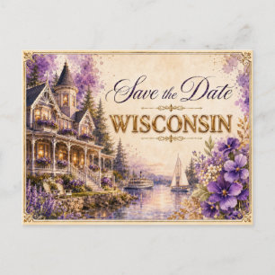 Elegante Wisconsin Save-the-Date-Hochzeits-Einladu Postkarte