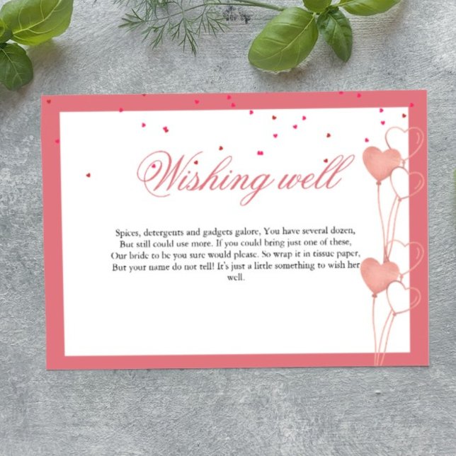 Elegante Wishing well Valentine Brautparty Card Begleitkarte (Von Creator hochgeladen)