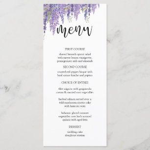 Elegante Wisteria tree Wedding Menu Menükarte