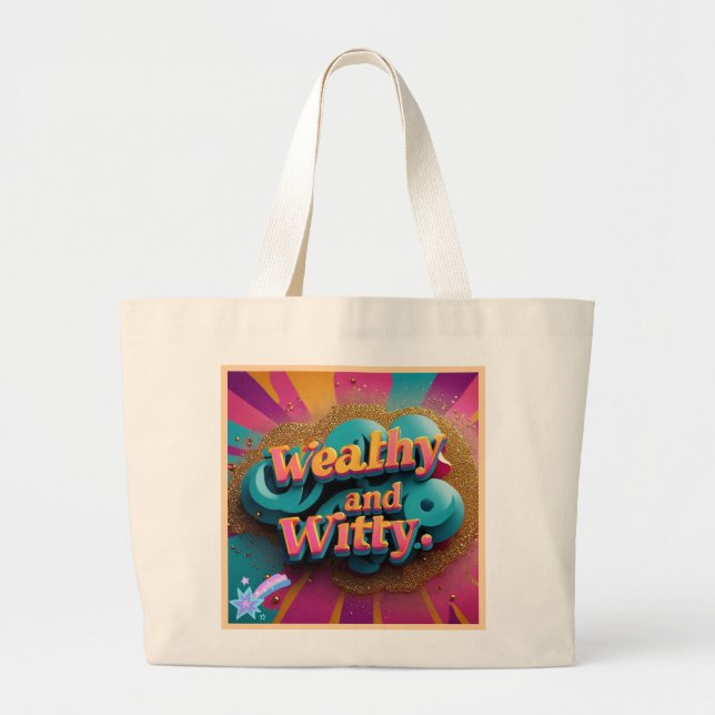 "Elegante Witze und Juwelen" Jumbo Stoffbeutel (Vorne)