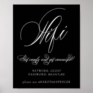 Elegante WLAN- und Social Media-Weißkalligraphie Poster