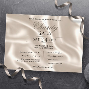 Elegante Wohltätigkeitsgala der Elfenbein-Seiden-C Einladung