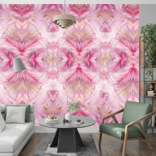 Elegante Wohngestaltung: Rosa tropische Blätter Tapete