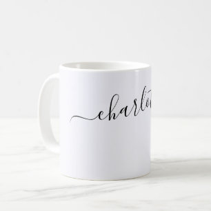Elegante Wolkenfarbe Moderner Name Personalisiert Kaffeetasse