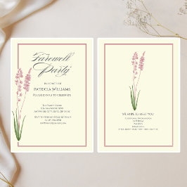 Elegante Womans Pastel Wildblume Farewell Party Einladung