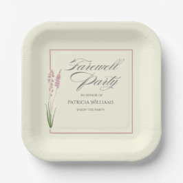 Elegante Womans Pastel Wildblume Farewell Party Pappteller